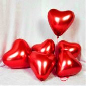 BALON KROM PARLAK 12 İNC KALP KIRMIZI 50 ADET thumbnail 1