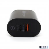 Winex Dijital Göstergeli PD20W Type-C+UsbA Çift Çıkışlı Şarj Aleti Başlığı - 3