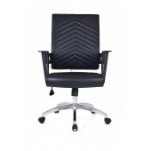 Herkese Mobilya Berroni Siyah Deri Krom Çalışma Koltuğu Ofis Koltuğu thumbnail 1