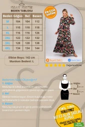 Kadın Büyük Beden Viskon Elbise Palmiye Desenli ve İç Göstermez - 10