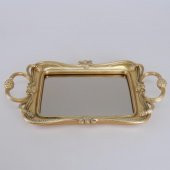 Selim Dekor Feryal Aynalı Tepsi Altın - 1