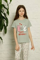 Moda Twins Çocuk Pamuk Kısa Kollu Pijama Takımı 4626 - 1