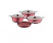 OMS Colonna 7 Parça Granit Tencere Seti 351807BORDO - 1