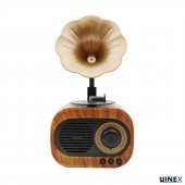 Winex Wireless Nostalji Gramafon Speaker Fm Radyo+Sd Kart+UsbA+3.5mm Aux Girişli - 2