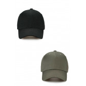 Unisex Ayarlanabilir Spor Kep Hat Şapka 2'li Siyah-Haki - 1