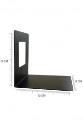 Tekli Fırsat Siyah Renk 12x13x8 Metal Kitap Desteği - Kitap Tutucu - Ev Ve Ofis Dekoratif Aksesuar - 4