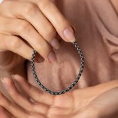 Nipora El İşçiliği Örgü Tasarım Oval Form 1000 Ayar Gümüş Kazaz Unisex Bileklik - 4