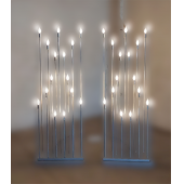 Şamdan Lambader ZLF 15 Mızraklı Model Led Ampüllü  Akrilik Gri Boya 2 Adet El Yapımı - 5