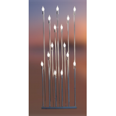 Şamdan Lambader ZLF 15 Mızraklı 1 Adet Model Led Ampüllü Akrilik Gri Boya El Yapımı - 6