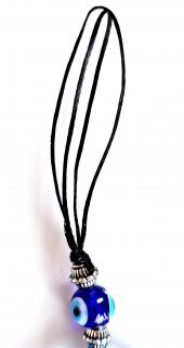 Mavi Renk Damla Model Nazar Boncuklu El Yapımı Cam Duvar Süsü Hediyelik Dekor thumbnail 2