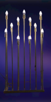 Şamdan Lambader  ZLF 11 Mızraklı 1 Adet Model Led Ampüllü  Akrilik Gold Boya El Yapımı - 4