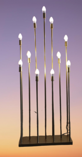 Şamdan Lambader ZLF 11 Mızraklı 1 Adet Model Led Ampüllü  Akrilik Gold Boya El Yapımı - 1