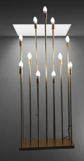 Şamdan Lambader ZLF 11 Mızraklı 1 Adet Model Led Ampüllü  Akrilik Gold Boya El Yapımı - 5