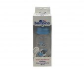 Bambino Desenli Silikon Kiraz Uçlu Cam Biberon 125 ml - Mavi - 1