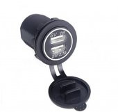 12-32V Arası Çalışan Araç içi çift portlu Usb Şarj Beyaz Renk - 1