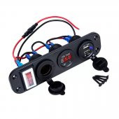 Çift USB Araç Şarj Soketi Voltmetre Çakmaklık 12V Aç Kapa Anahtarlı - 1