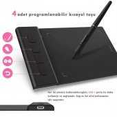 Veikk Vk430 4X3" 4 Kısayol Tuşlu Sağ/Sol El Uyumlu Taşınabilir Grafik Tablet+Kalem - 6