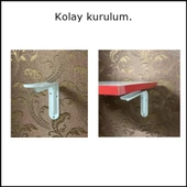 12 Adet Raf Altı Ayağı L Konsol Tüm Boyutlar - Raf Altı Kol  12x19 cm - 4
