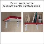 12 Adet Raf Altı Ayağı L Konsol Tüm Boyutlar - Raf Altı Kol  12x19 cm - 5