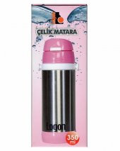Logon Çelik Pipetli Matara Pembe 350 ml LGI015 - 1