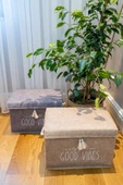 Keçe Kapaklı Çok Amaçlı Mini Kutu Gri Saklama Kutusu 35x24x24 cm - 3