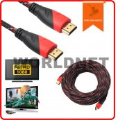 Hdmi To Hdmi Kablo 3 Metre Altin Uçlu Örgülü Hdmi Kablo - 3