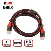 3 Metre Kaliteli Örgülü Hdmi Kablo 3 Mt Hdmi Kablo - 1