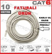 10 Metre Cat6 Internet Patch Kablo 10 Mt Cat 6 Rj45 Utp - 1