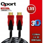 Qport Q-Hdmi1.5 Hdmi To Hdmi 1.5 Metre Altin Uçlu Kablo - 1
