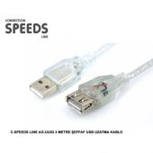 3 Metre Usb Uzatma Kablosu Şeffaf - 1