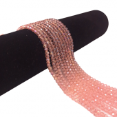 Şeffaf Pembe 4 mm Kristal Boncuk Takı Malzemesi Boncuk 200 Adet - 1