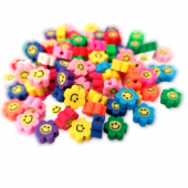 30 Adet 10 mm Polimer Kil Fimo Gülenyüz Çiçek Fimo Boncuk - 1