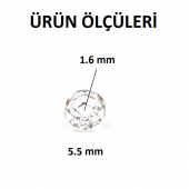 40 Adet Gümüş Renk Rondela Kristal Taşlı Boncuk 5.5 mm - 2