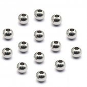 300 Adet 3 mm Nikel Renk Metal Top Boncuk Yuvarlak Boncuk Takı Boncuğu - 3