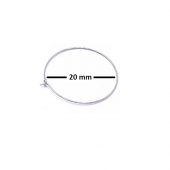 20 mm Nikel Renk Halka Küpe Takı Malzemesi 20 Adet - 2
