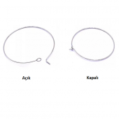 20 mm Nikel Renk Halka Küpe Takı Malzemesi 20 Adet - 3