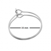 15 mm Nikel Renk Halka Küpe Takı Malzemesi 20 Adet - 3