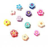 30 Adet 10 mm Polimer Kil Fimo Çiçek Figürü Fimo Boncuk Karışık Renkli - 2