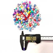 30 Adet 10 mm Polimer Kil Fimo Çiçek Figürü Fimo Boncuk Karışık Renkli - 4
