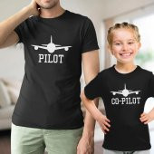 Pilot Co-pilot Baba Oğul Kombini Tişört Giyim - 1