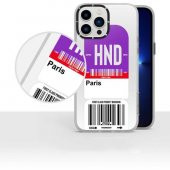 Apple iPhone 13 Pro Kılıf First Class Uçak Bileti 3D Dizayn Any Time Serisi Kapak - 7