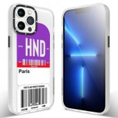 Apple iPhone 13 Pro Kılıf First Class Uçak Bileti 3D Dizayn Any Time Serisi Kapak - 12