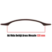Aslı Eskitme Antik Bakır Metal (128 mm-12.8 cm) Mobilya Mutfak Çekmece Dolap Kulpu Kulbu Kulpları - 4