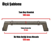 Passage Çekmece Dolap Dolabı Kapak Kulpu Kulbu (128 MM-12.8 CM) Inox Metal Kulpları Mobilya Mutfak thumbnail 3