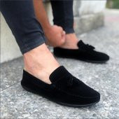 Tomms Erkek Siyah Süet Günlük Loafer Babet Ayakkabı LFRPSKL-4230 - 1