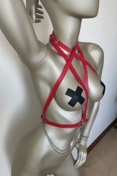 T-shirt Üzeri Deri Aksesuar, Gömlek Üzeri Şık Deri Harness - APFT52 - 3