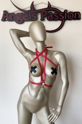 T-shirt Üzeri Deri Aksesuar, Gömlek Üzeri Şık Deri Harness - APFT52 - 4