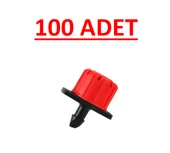 KIRMIZI DEBİ AYARLI DAMLATICI KÜÇÜK PLASTİK DAMLAMA 100LÜ PAKET - 1