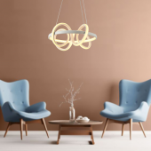 TT Aydınlatma TT003-BY  Sarmal Modeli Mat Beyaz Led Avize thumbnail 1