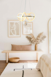 TT Aydınlatma TT003TPL-BY  Sarmal Modeli Mat Beyaz Mermer Desen Toplu Led Avize thumbnail 2